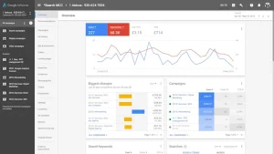 Google Ads Agency Account (MCC) dashboard overview