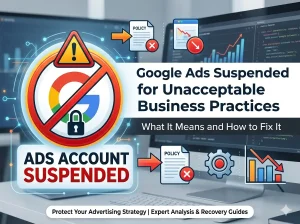 Google Ads Suspended for Unacceptable Business Practices